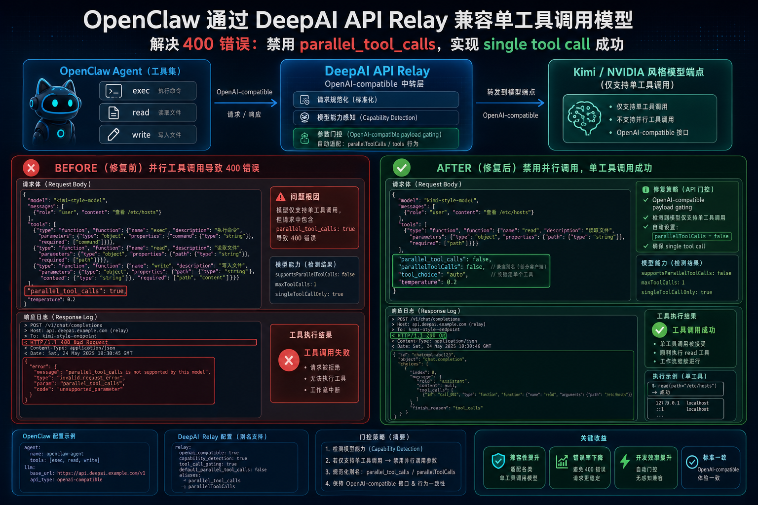 Openclaw deepai parallel tool calls 400 single tool call.png